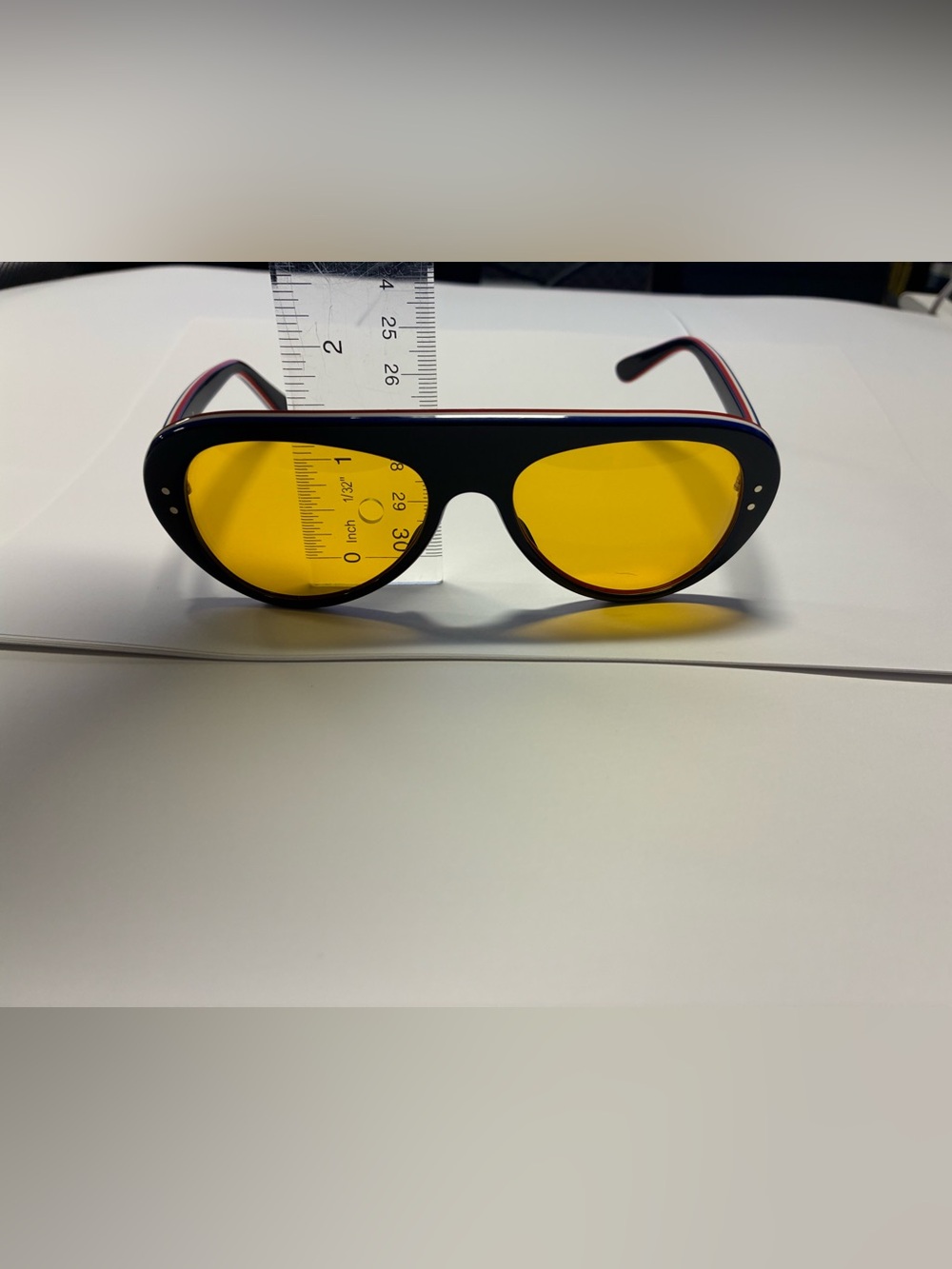 Women's Blue Frame Sunglasses with Yellow Lenses
